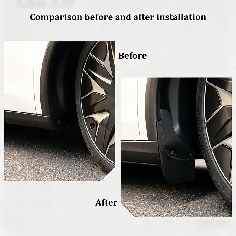 Mud Flaps For Tesla New Model YL 2026 TPE Front Rear Wheel Mud Flaps No Drilling All Weather Anti-Snow Anti-Sand Guard Protector