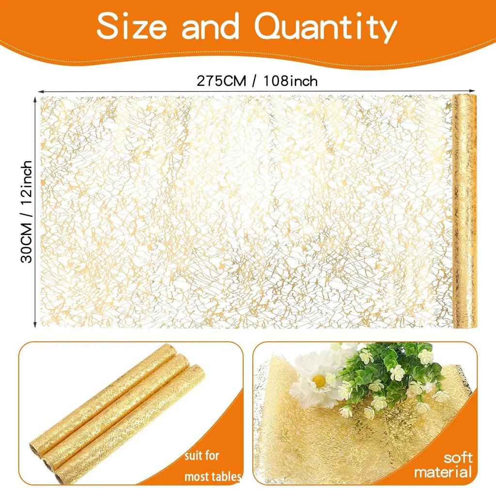 Gold Glitter table flag Wedding table flag tablecloth Birthday party table decoration mesh hot foil table flag