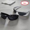 2 Pares por Set Gafas de Sol Y2k Para Hombres Mujeres Diseñador Vintage Deportivas Gafas de Sol Retro Ovaladas Espejo Lentes Gafas UV400