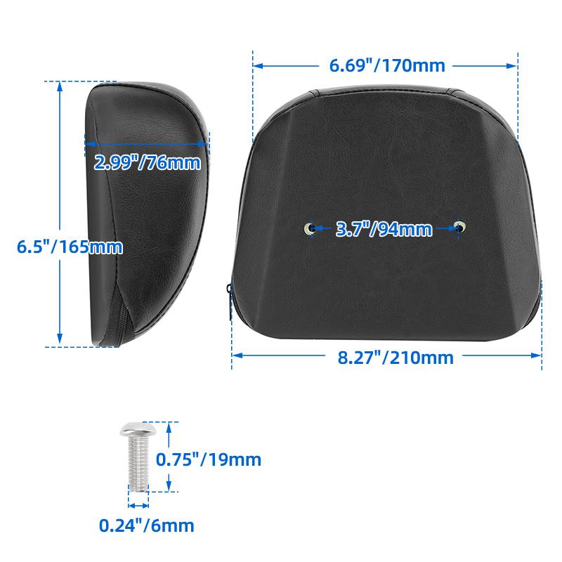 Motorcycle Detachable Passenger Backrest Sissy Bar Rear Leather Back Rest Cushion Pad For Harley Sportster 883 1200 48 2004-up