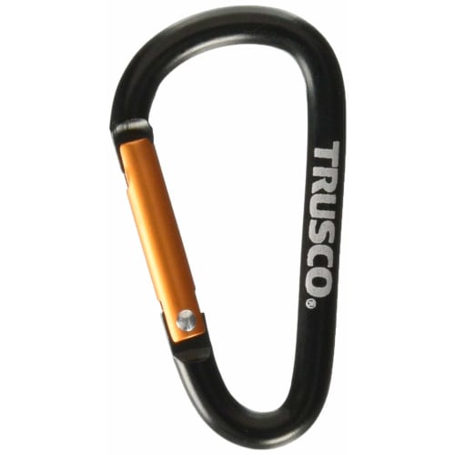 

TRUSCO Carabiner Wire Diameter 5mmX50mm D Type Black TKN550BK