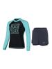 Akuatika Women'S Rash Guard Aqawbo + Layered Swim Board Shorts Nv Set