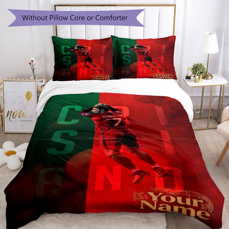 Cristiano Ronaldo Duvet Cover Set Perfect For Guest Room Machine Washable Perfect Gift For Friends Family