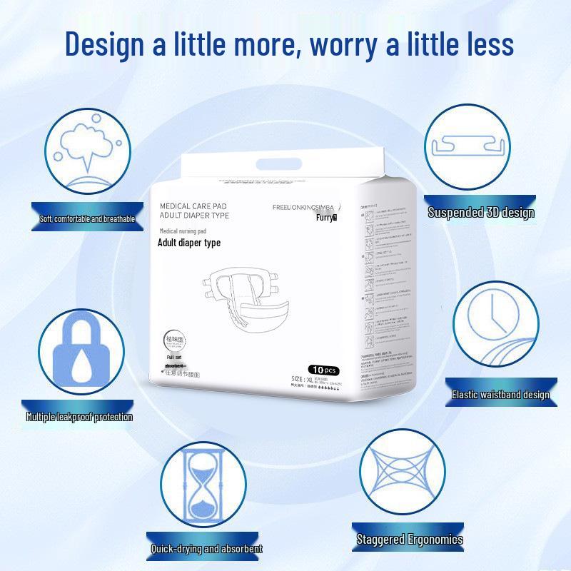 Kijiafu Extra Thick Adult Diapers - Large Size for Men and Women