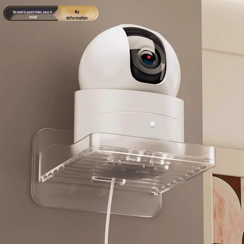 Wall-Mounted Nail-Free Monitor & Camera Shelf for Indoor/Outdoor Use