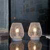 2Pcs White Metal Table Lamp Battery Operated Lamp Outdoor Lantern with LED Edison Bulb for Weddings Party Patio Event Home Decor