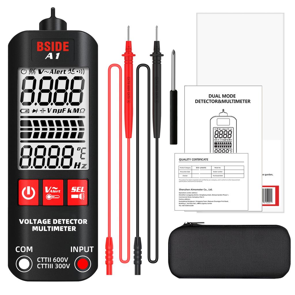 BSIDE A1/A1X Smart Digital Multimeter Electronic USB Tester Breakpoint AC DC Contactless NCV Charged Automatic Diode Capacitor