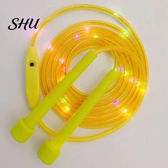 Jumping Training Rope Children Skipping with LED Colorful Light Battery-operated Glowing Comfortable Grip Electronic Luminous Jump Fitness Equipment