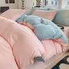 Ins Style Solid Color Duvet Cover Set Washed Cotton Bedclothes Comforter Cover Pillowcase Soft Bedding Sets Quilt Covers 220x240