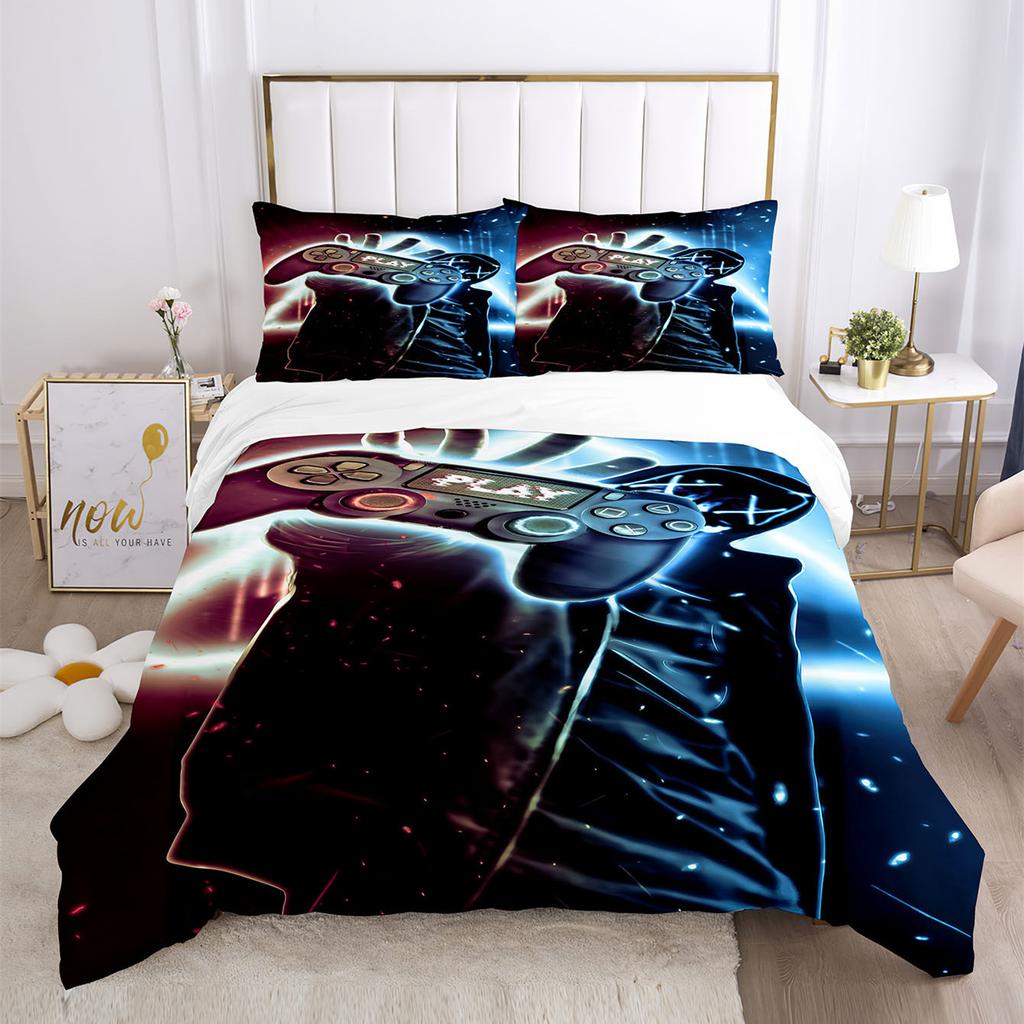 Three-Piece Quilt Cover Gamepad Kit 3D Digital Printing Bedding Sheets