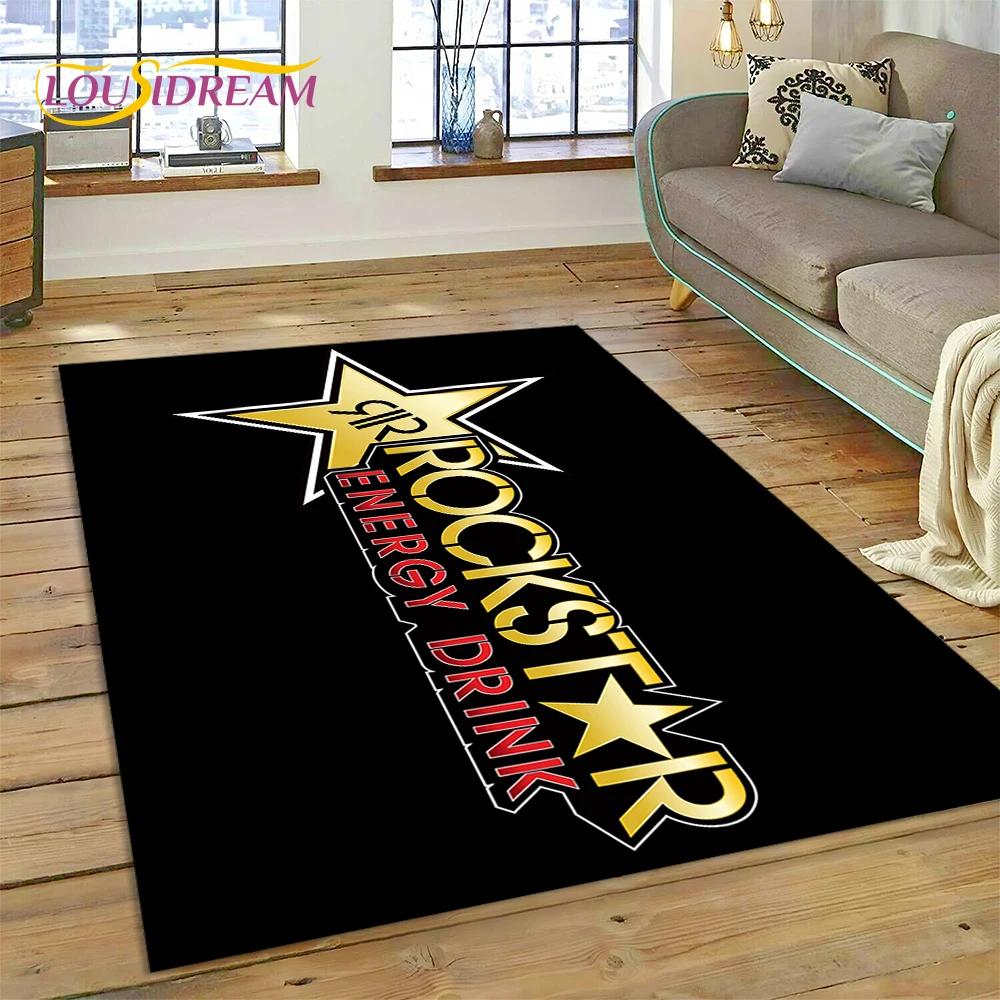 3D Rockstar Energy Logo Sport Carpet Rug for Bedroom Living Room Home Sofa Decoration,Children Game Large Decor Floor Mat Gift