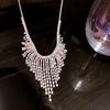 Women'S Shiny Geometric Full Rhinestone Necklace Choker Chain For Dress Nightclub Jazz Dance Crystal Jewelry Accessories