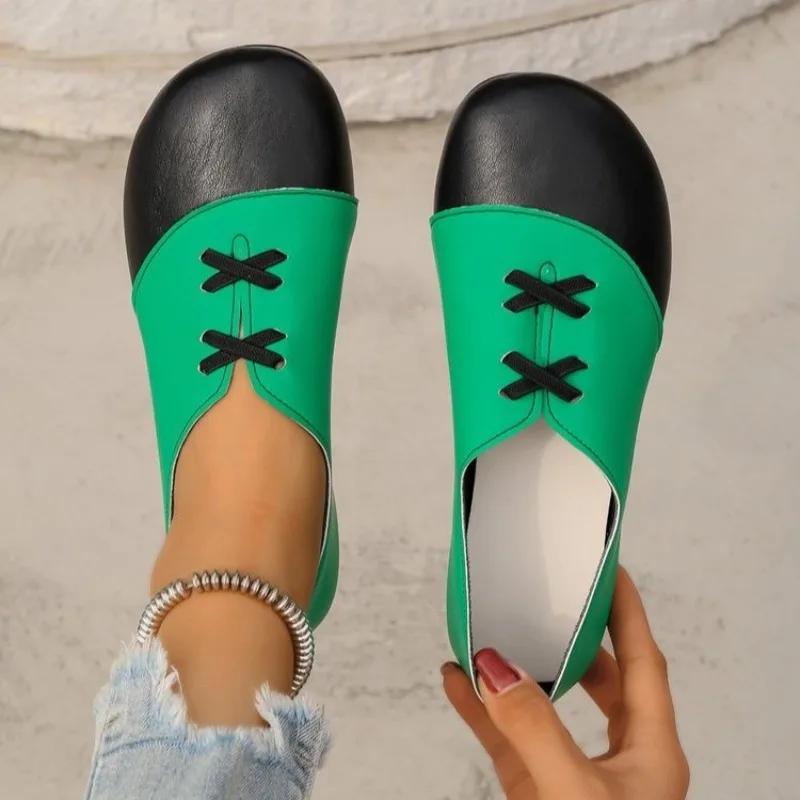 Fashion Ladies Shoes 2024 New -tied Women's Flats Color Matching Casual Flats Women Hot Sale Plus Size Light Flat Low Heels