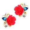 Fantastic Women Lady Resin Rose Flower Earrings Ear Studs Jewelry Gift