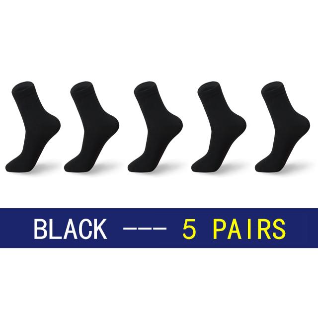 5 Pairs Men Socks Cotton Solid Color Black White Business Fashion Casual High Quality Classic Male Sock Large Size 38-48