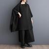 Übergröße, schwarzes Vintage-Kleid, neu bei Damen, lässig, locker, Mini, kurz, Frühling, Herbst