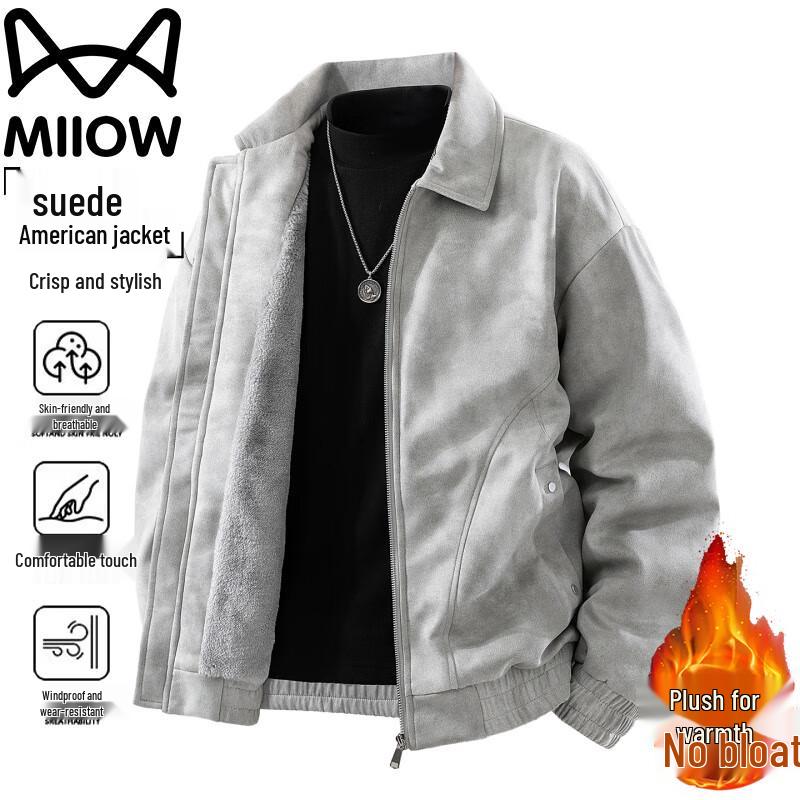 

Men s Retro Lapel Suede Jacket 3XL