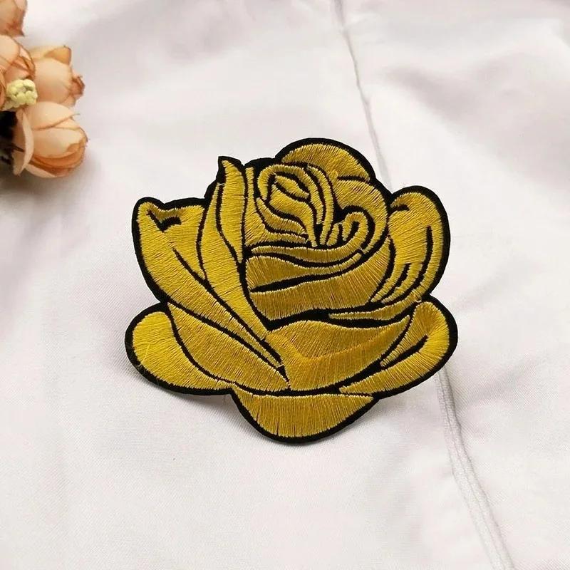 5Pcs Roses Decals Iron Cloth Patch Patch Decoration Flowers Clothing Accessory Pretty Design Flower Suitable Wedding Hotel Decor