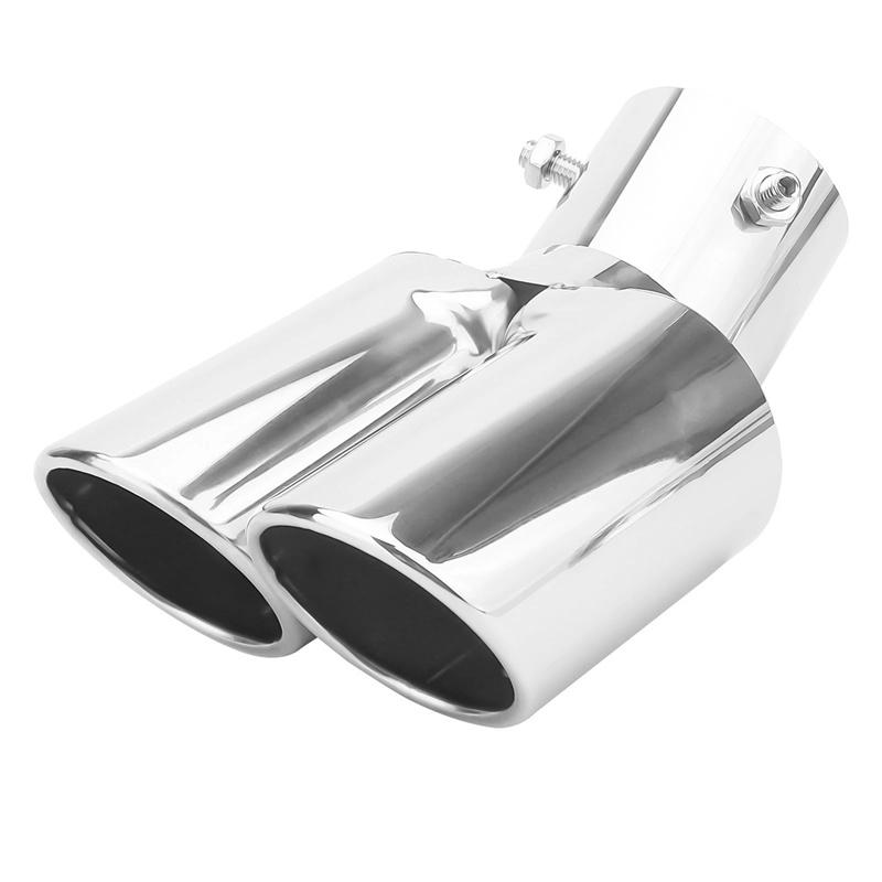 Car Universal One To Two Tail Throat Double Pipe Tail Pipe Stainless Steel Exhaust Pipe Modification Supplies