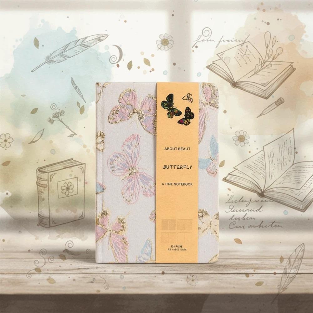 Leather Embroidered Flower Notebook Pattern Schedule Notepad School Supplies