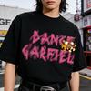 Garfield & Odie "DANCE GARFIELD" Graffiti Print Short Sleeve T-Shirt, American Streetwear Brand Heavyweight Cotton Loose Fit Oversized Couple Top