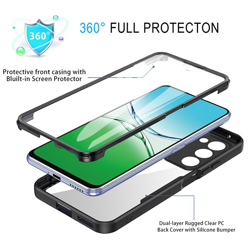 Klare 360 Vollschutzhülle für OPPO A2 A3 A3X A5 2020 A15 A15S A9 2020 Bildschirmschutz Doppelseitige Transparente Handyhülle