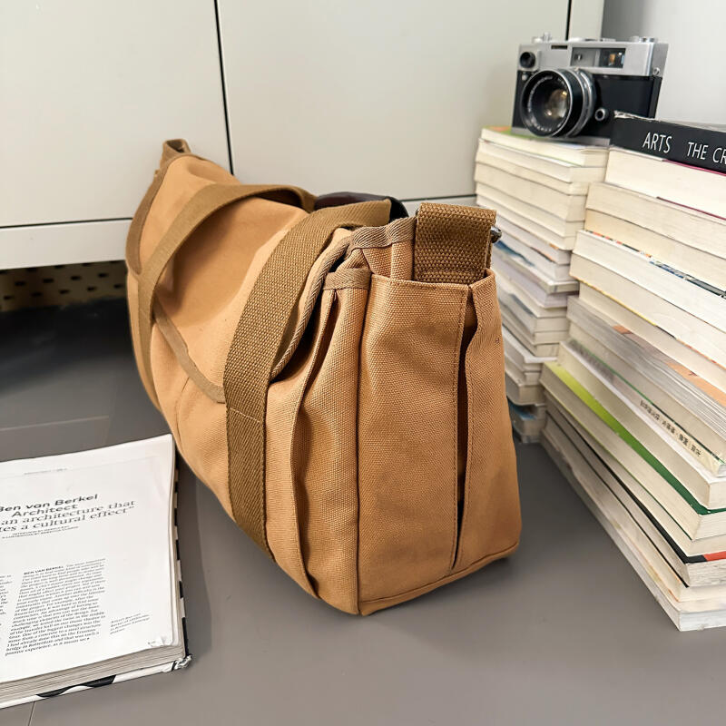 Canvas Bag Women's Crossbody Bag Men's Lightweight Commuting Shoulder Bag Large Capacity Student Class Bag