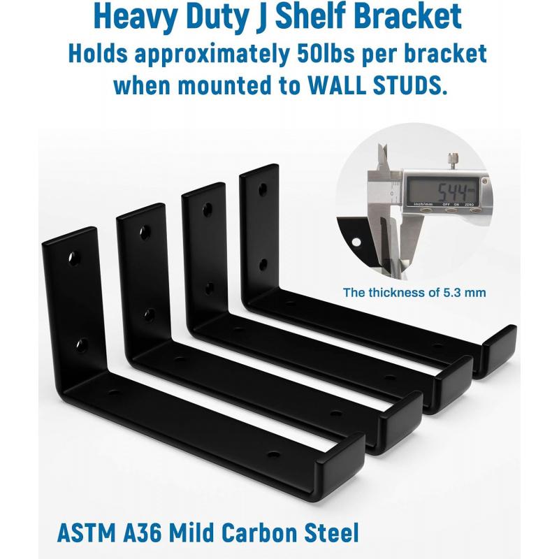 10 Inch Shelf Bracket Suitable for DIY Floating Shelf,1/5 Inch Thick Heavy Duty Stand,2 Pieces