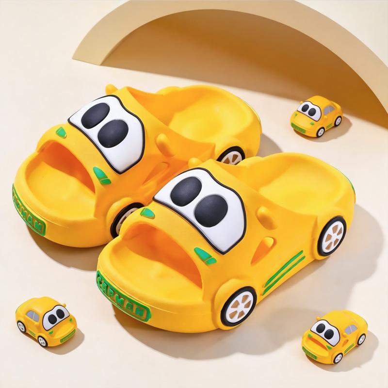 Children's Summer Cute Car-Shaped Sandals for Boys, Indoor and Outdoor Soft-Soled Non-Slip Baby Slide Sandals