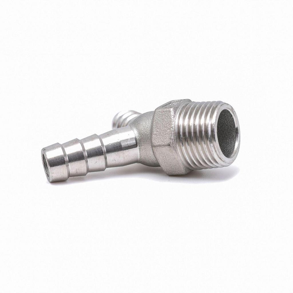 304 Stainless Steel Y-Type Male Thread Double Barb Fitting, Herringbone Three-Way Green Head Hose Connector