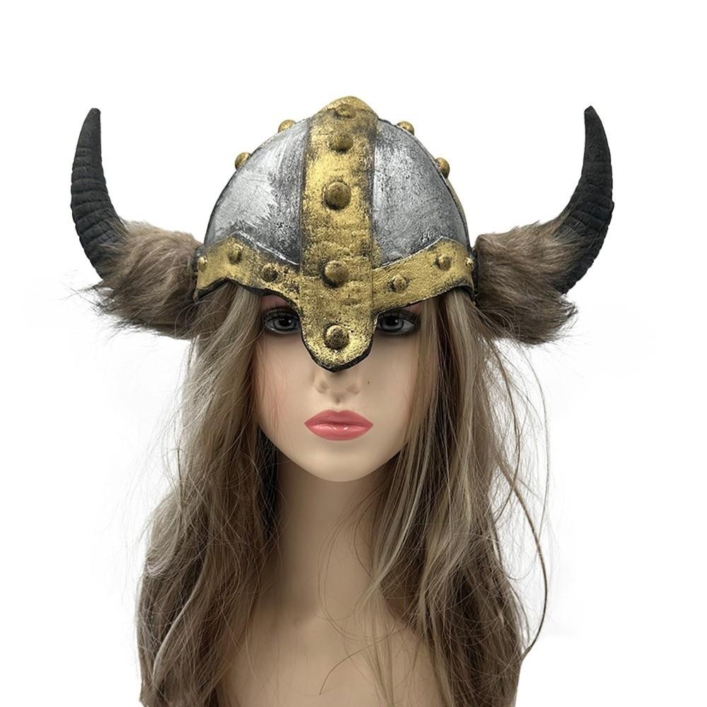 1Pcs/Set Head Ornament Viking Horn Hat Helmet Halloween Viking Cosplay Suit Cosplay Costume Prop