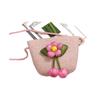 Girl Handmade Woven Straw Bag Summer Coin Purse Flower Storage Basket Zipper Photo Props Crossbody Handbag