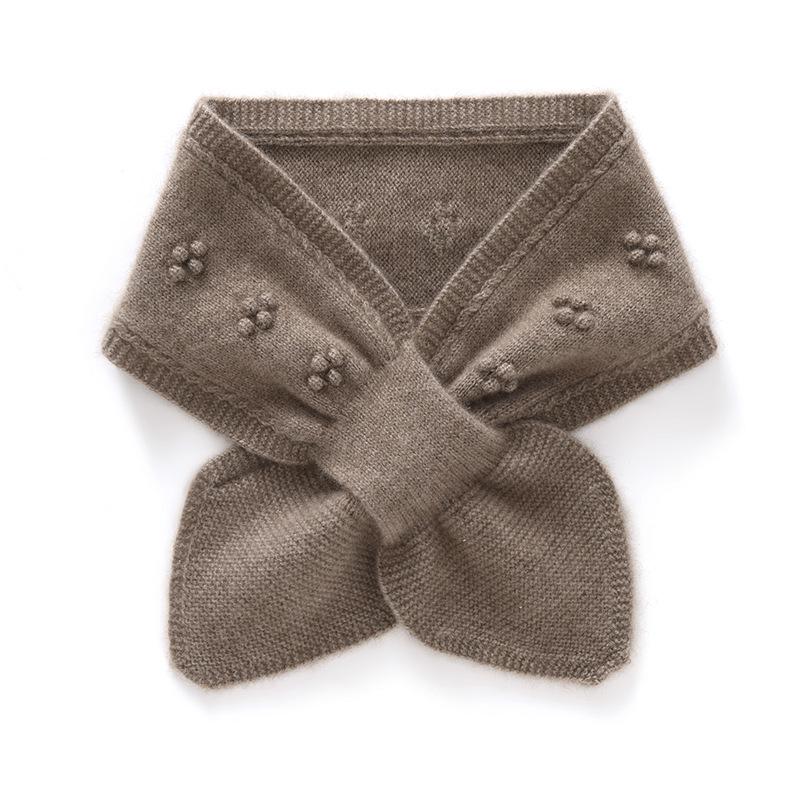 Women's 100% Cashmere Crochet Knit Scarf - New Fashion Solid Color Warm Neck Wrap