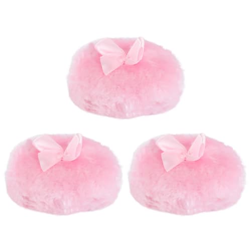 SMASOLO 3-Piece Baby Powder Puff, Large, Fluffy Powder Puff for Pug Hair, Pink, for Toddlers, Gentle On Skin, Lightweight, Body Powder, Versatile