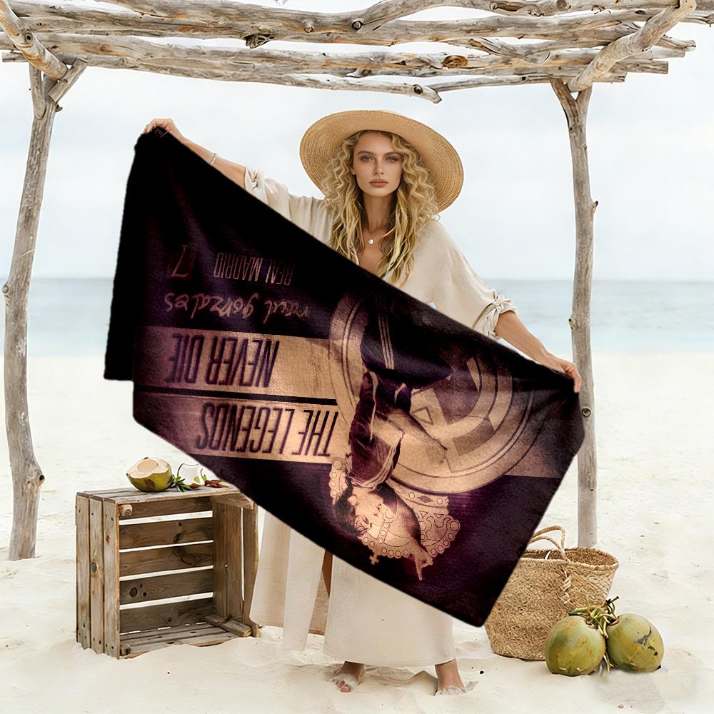 Player Celebrates Victory Moment Beach Towel Quick-Dry Soft Microfiber Comfortable Lightweight