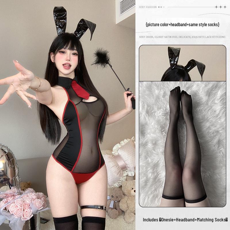 Passionate Temptation See-through Mesh Bodysuit Bunny Girl Quick Release Set