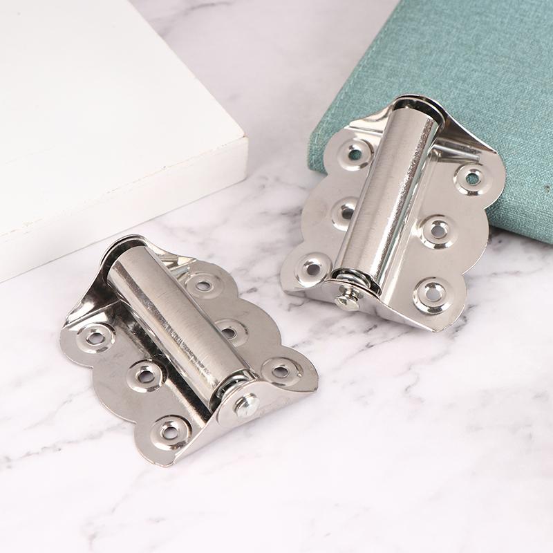 2Pcs Stainless Steel Butterfly Hinge Automatic Closing Door Closer Swing Screen Window Spring Hinge