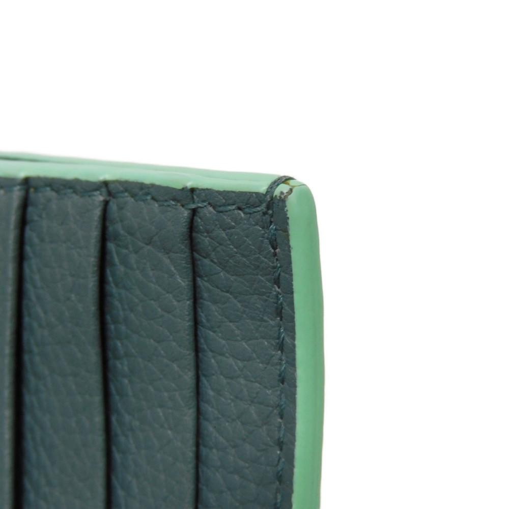 Used 11897 Cassette Credit Card Holder 7946 Inkwell RFID Maxi Intrecciato Light Green Men's from Japan AUTHENTIC