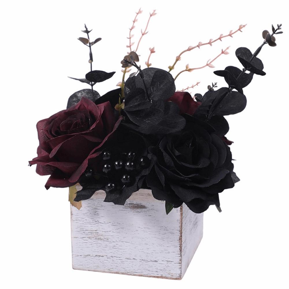 

Real Touch Artificial Phalaenopsis Lifelike Black Simulated Rose Photography Props Style 1