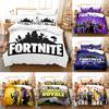 Conjunto de Roupa de Cama Fortnite Capa de Edredom Jogo Fronha 3D Desenho Animado Anime Roupa de Cama Decoração de Quarto Capa de Edredom Terno de Roupa de Cama Presente