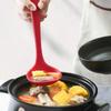 Non-stick Silicone Ladle Soup Spoon Curved Handle Heat Resistant Round Scoop with Hygienic Coating FDA Cook Utensils