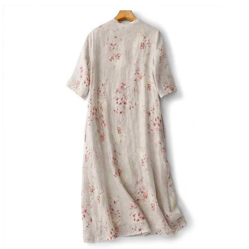 Women's Roll Tab Sleeve Cotton Dress