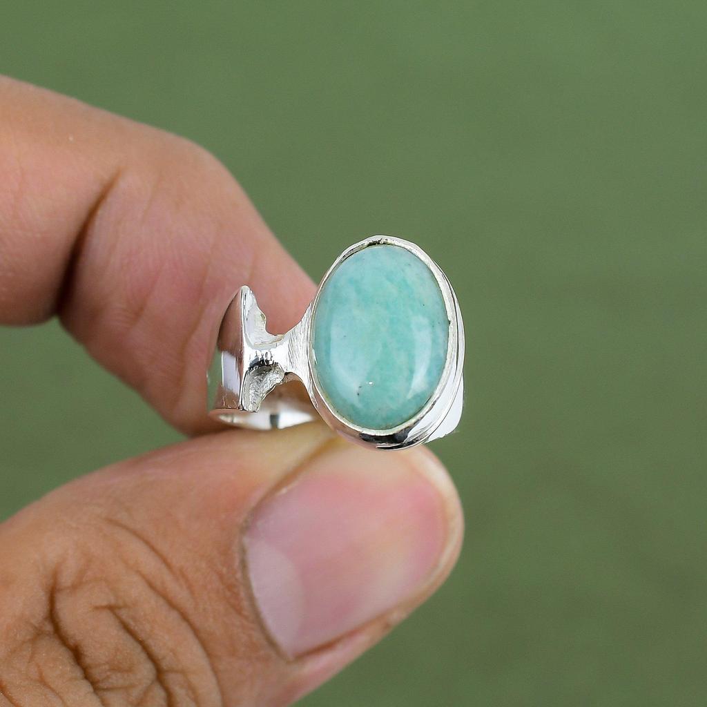 Amazonite Ring 925 Sterling Silver Ring Handmade Ring Unique Gemstone Ring Silver Jewelry Beautiful Ring Wedding Gift Available In Ring Size