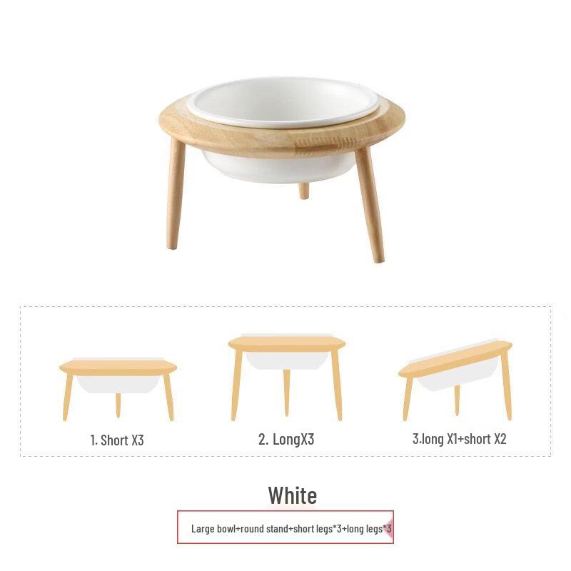 

Ceramic Fruit Salad Bowl with Wood Stand