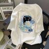 Sweet and Cute Cartoon Cat Print Short-sleeved T-shirt Female and Male Summer Loose Casual Student Loose T