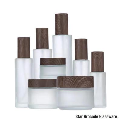 Wood Grain Frosted Cream Jar - Sealed Eye Cream & Dark Face Cream Refillable Cosmetic Bottle