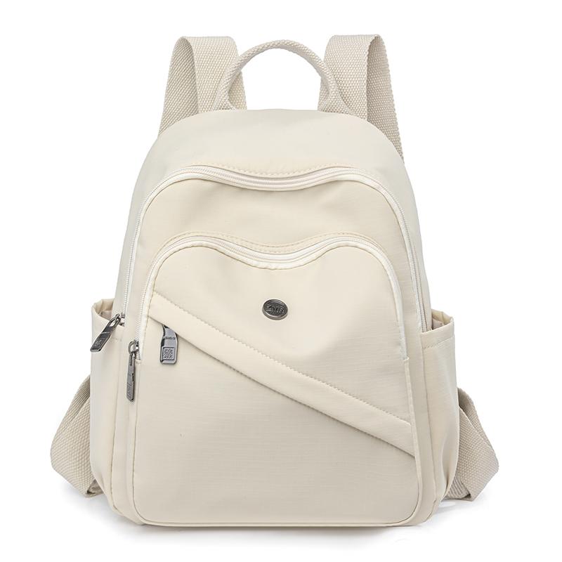 Solid Color Nylon Backpack Women's Travel Backpack Student Schoolbag