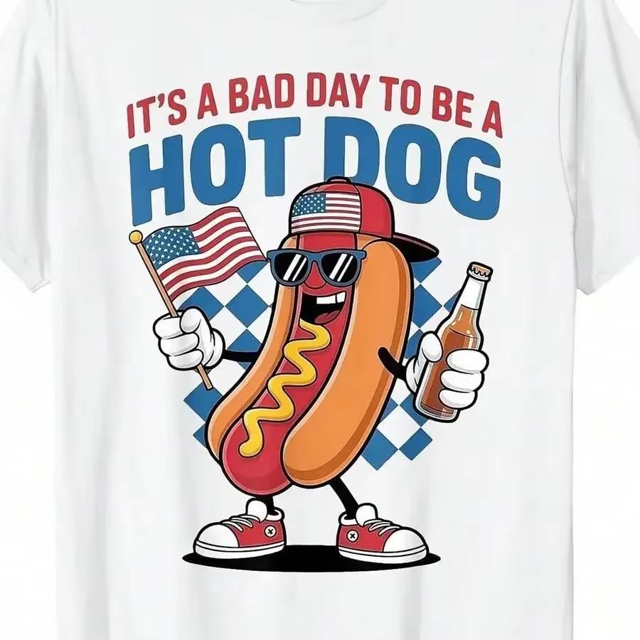 Its A Bad Day To Be A Hotdog TShirtUnisexs Casual Versatile AllSeason Inner Wear Summer Printed TShirt