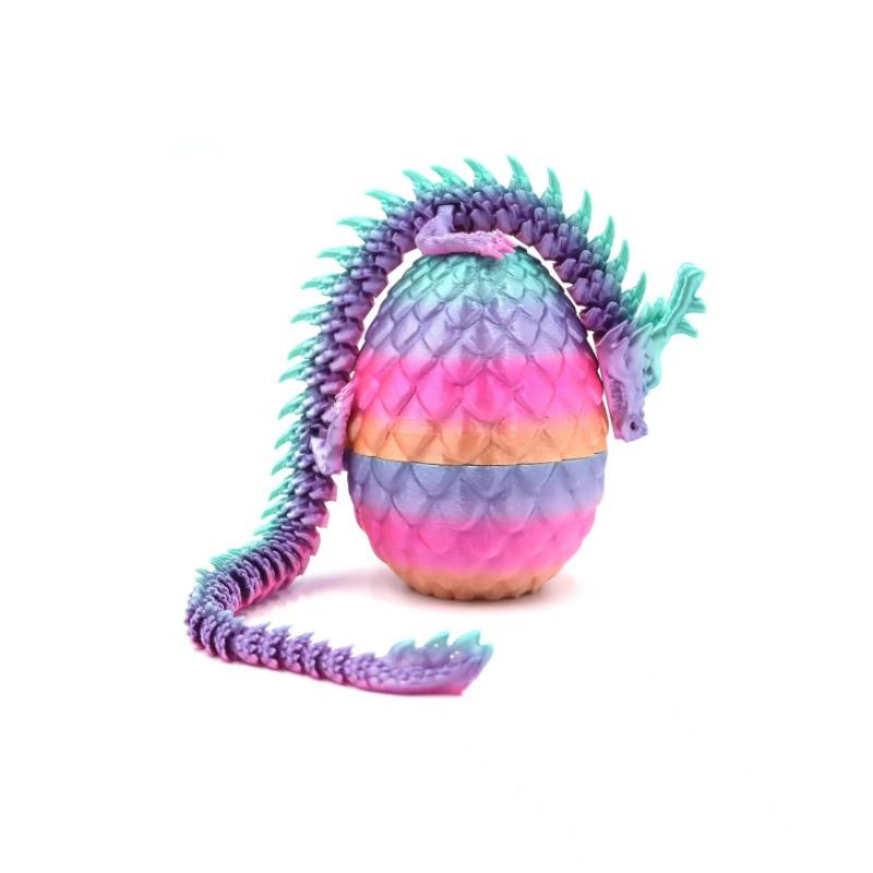 1PC Dragon and Dragon Egg Set Ornaments - Bright and Colorful Plastic Statues for Home Decor, Aquariums, Gardens Offices and Party Surprise Gift Boxes