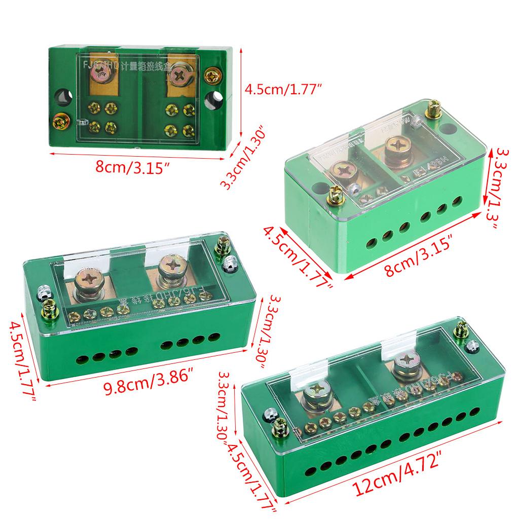 Metering Cabinet Wire Splitter Connector Terminal Block 2-IN 4/6/8/12-OUT Junction Box Power Distribution Block